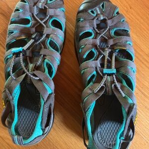 Keen Gray and Teal Sandals